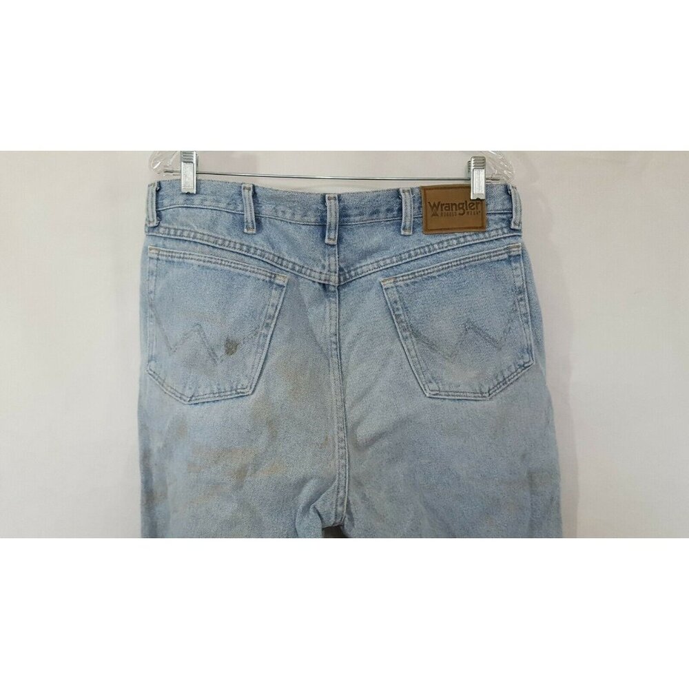 Thrashed Destroyed Faded Wrangler Jeans Size 36 x 38 Trashed Holes Stained - Picture 7 of 10